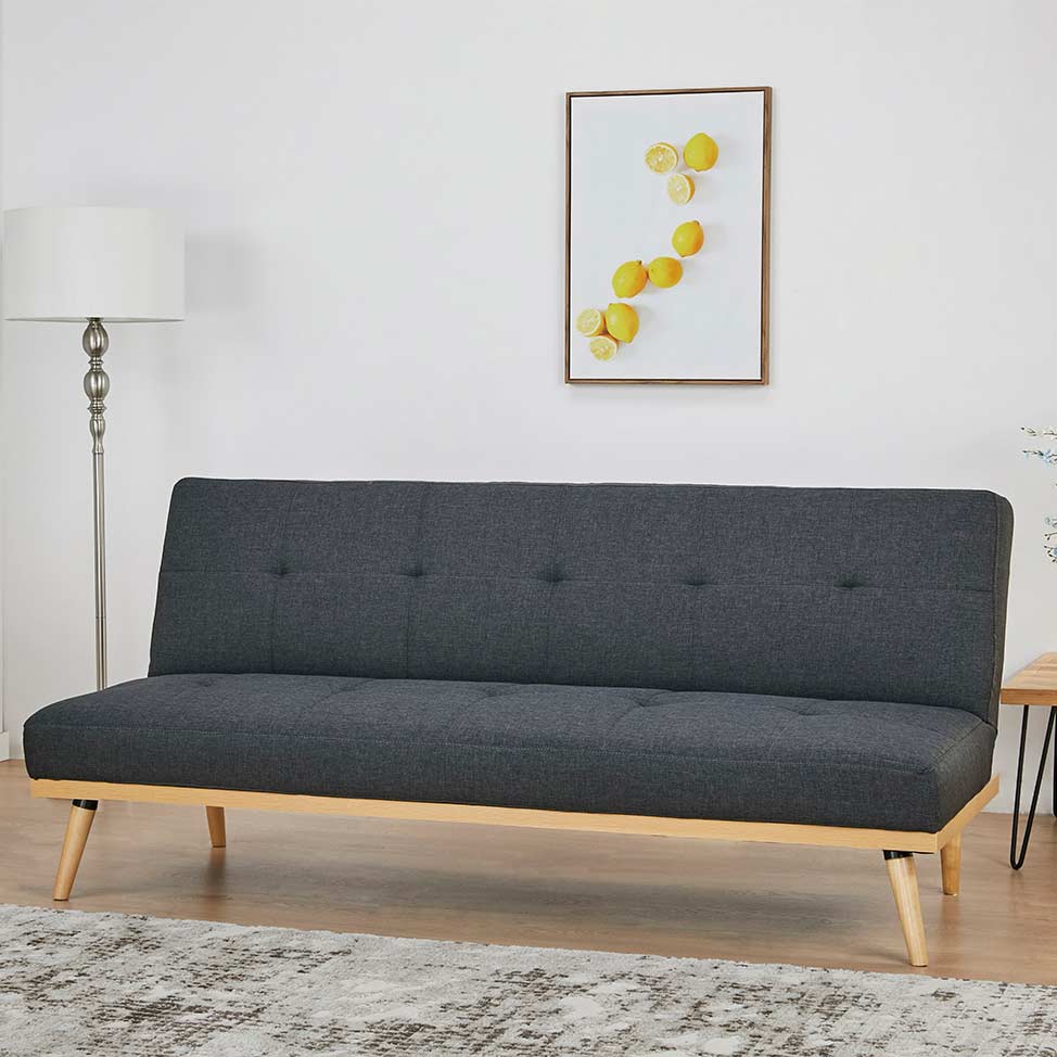 Sofá-Cama 3 Lugares Casal Córsega Cinza Escuro
