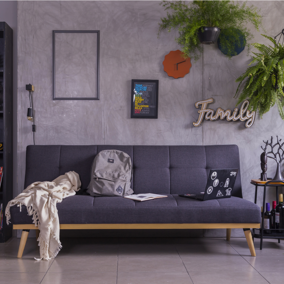 Sofá-Cama 3 Lugares Casal Córsega Cinza Escuro
