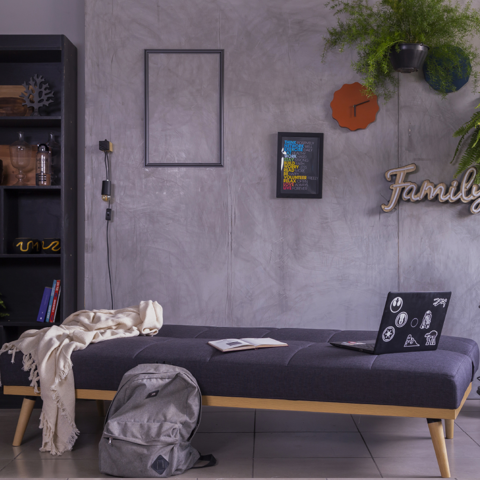 Sofá-Cama 3 Lugares Casal Córsega Cinza Escuro
