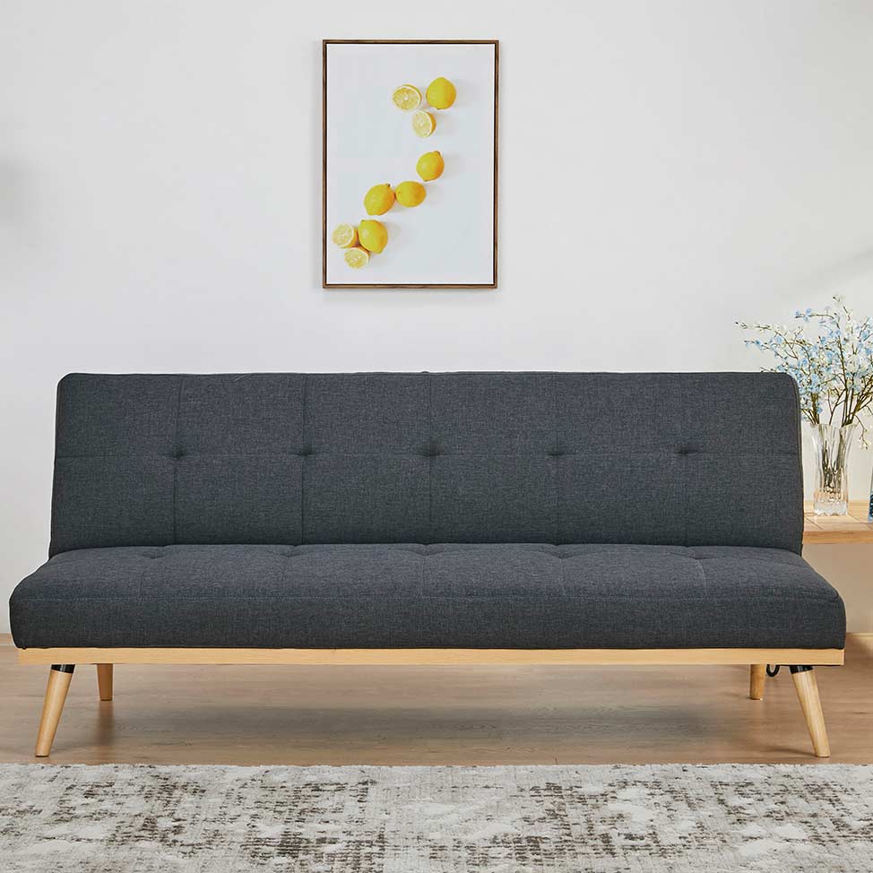 Sofá-Cama 3 Lugares Casal Córsega Cinza Escuro