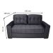 Sofá-Cama 3 Lugares Casal Murilo Veludo Chumbo