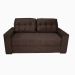 Sofá-Cama 3 Lugares Casal Murilo Veludo Marrom Escuro