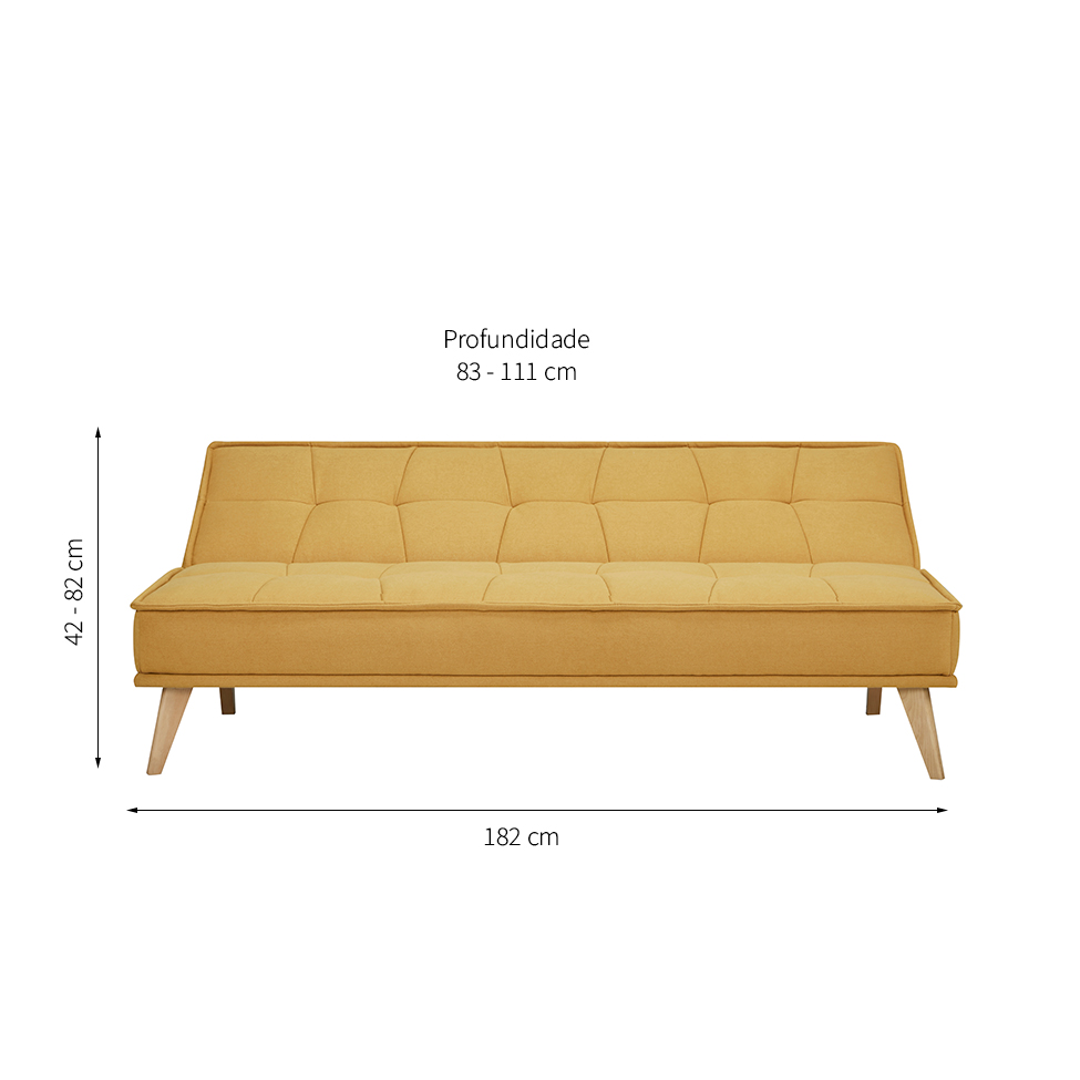 Sofá-Cama 3 Lugares Casal Venice Amarelo