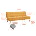 Sofá-Cama 3 Lugares Casal Venice Amarelo