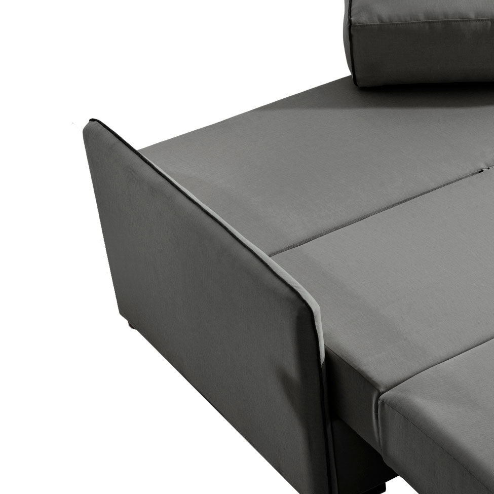 Sofá-Cama Casal 2 Lugares Isis Veludo Cinza