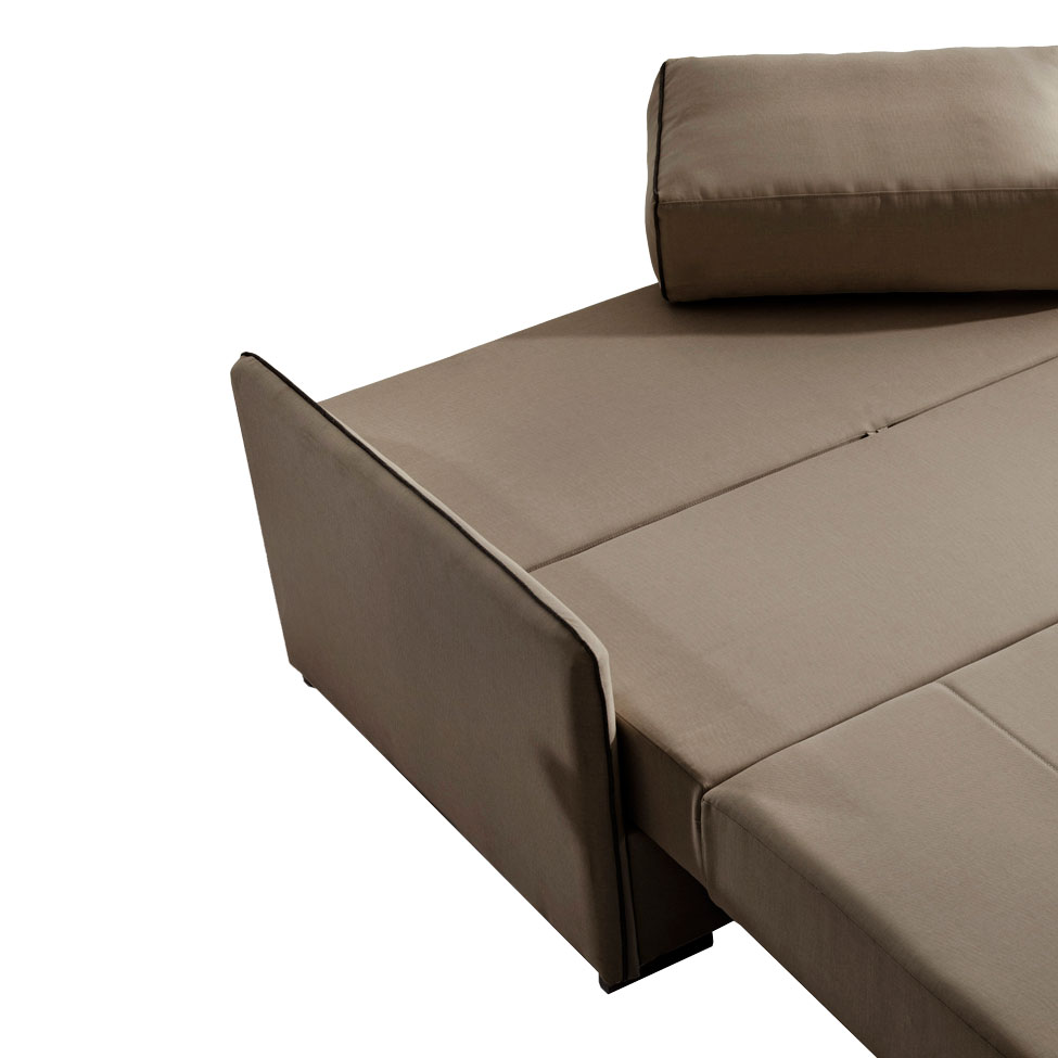 Sofá-Cama Casal 2 Lugares Isis Veludo Marrom
