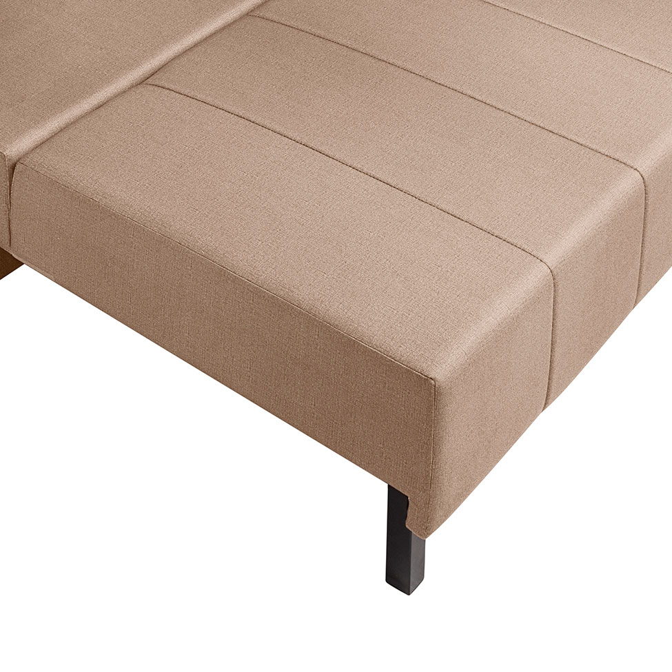 Sofá-Cama Casal 2 Lugares Isis Veludo Marrom Claro