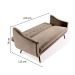Sofá-Cama Casal 3 Lugares Beatriz Veludo Bege