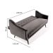 Sofá-Cama Casal 3 Lugares Beatriz Veludo Cinza