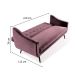Sofá-Cama Casal 3 Lugares Beatriz Veludo Rosa