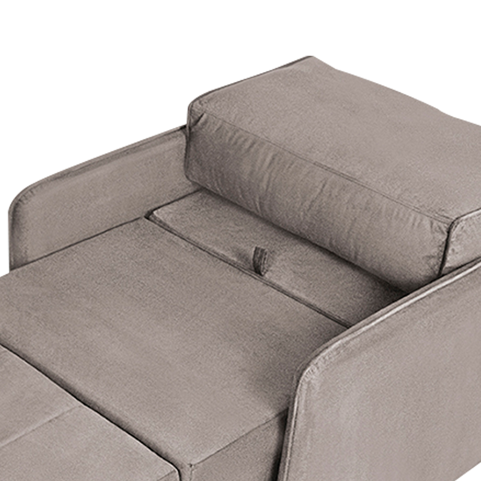 Sofá-Cama Solteiro 1 Lugar Isis Veludo Bege