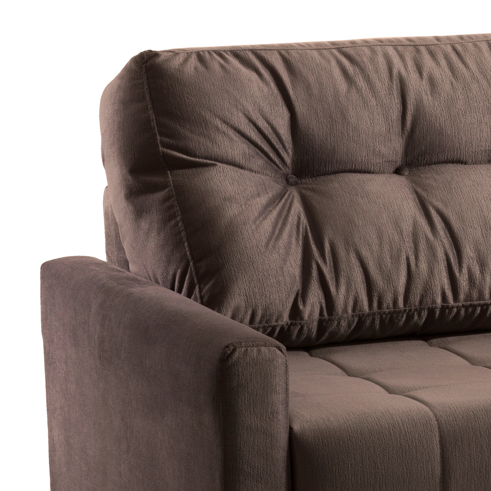 Sofá-Cama Solteiro Murilo Veludo Marrom