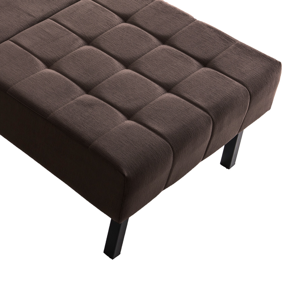 Sofá-Cama Solteiro Murilo Veludo Marrom Escuro