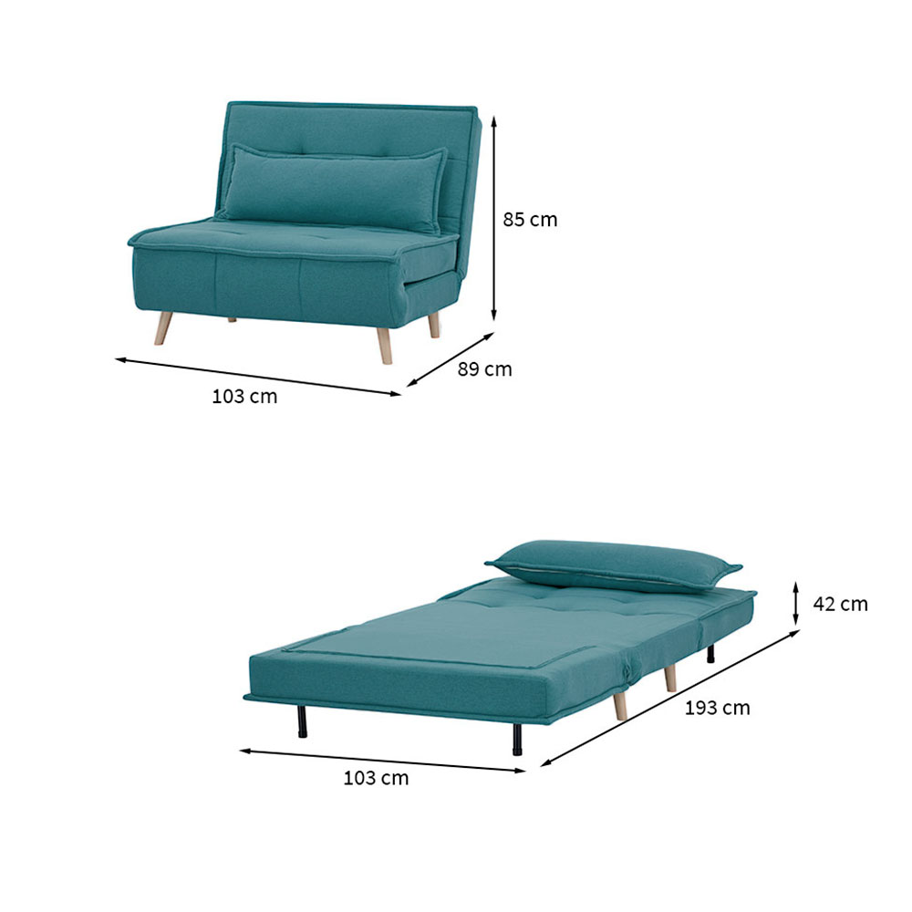 Sofá-Cama Solteiro Ravenna Azul
