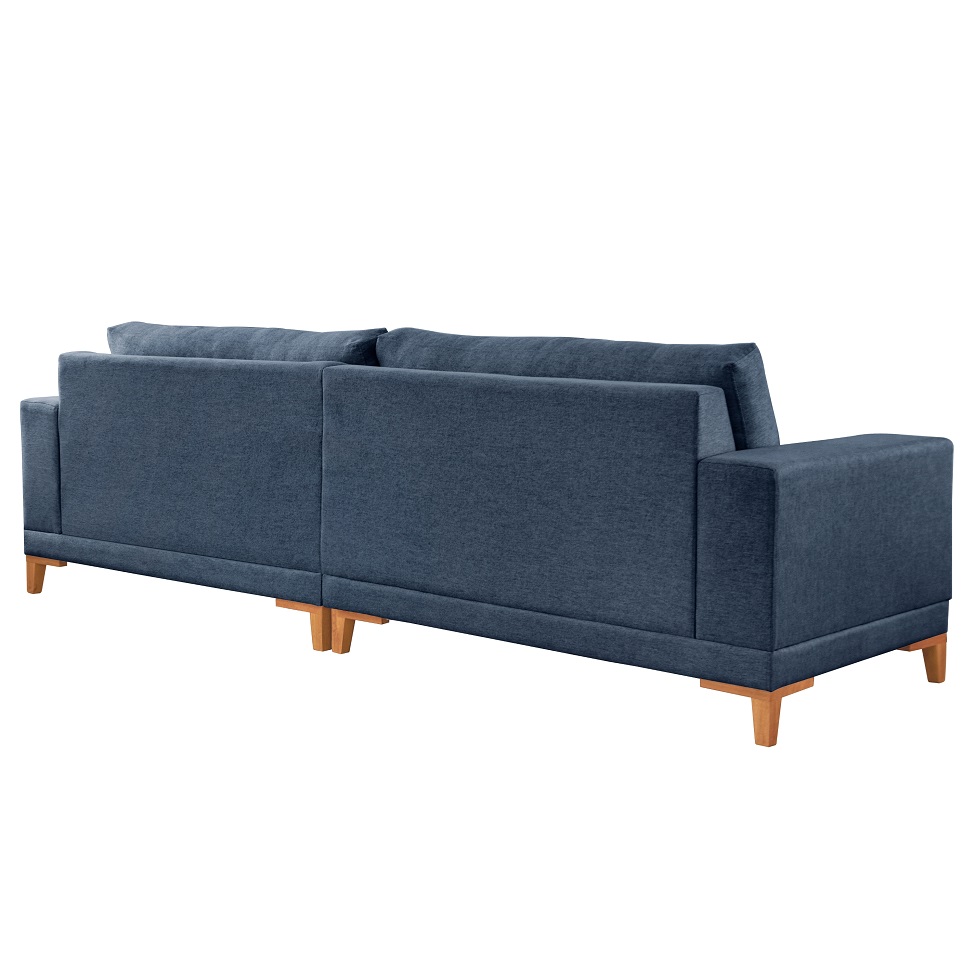 Sofá Plus Volga 4 Lugares Linho Azul 280 cm