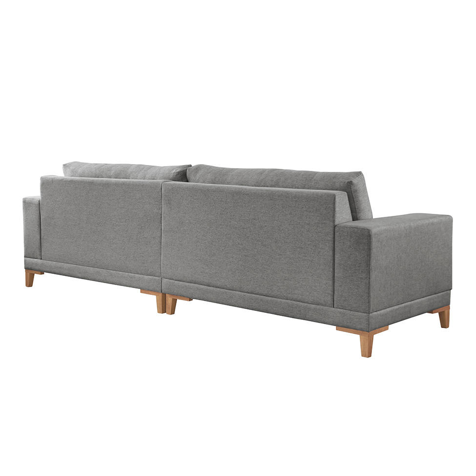 Sofá Plus Volga 4 Lugares Linho Cinza 280 cm
