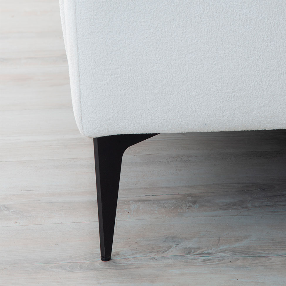 Sofá Unne 2 Lugares com Molas Ensacadas Bouclé Off White 170 cm