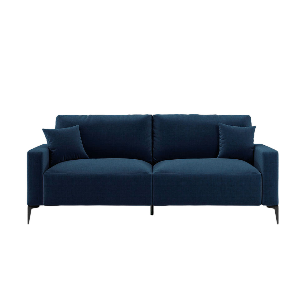 Sofá Unne 2 Lugares com Molas Ensacadas Linho Azul Marinho 170 cm