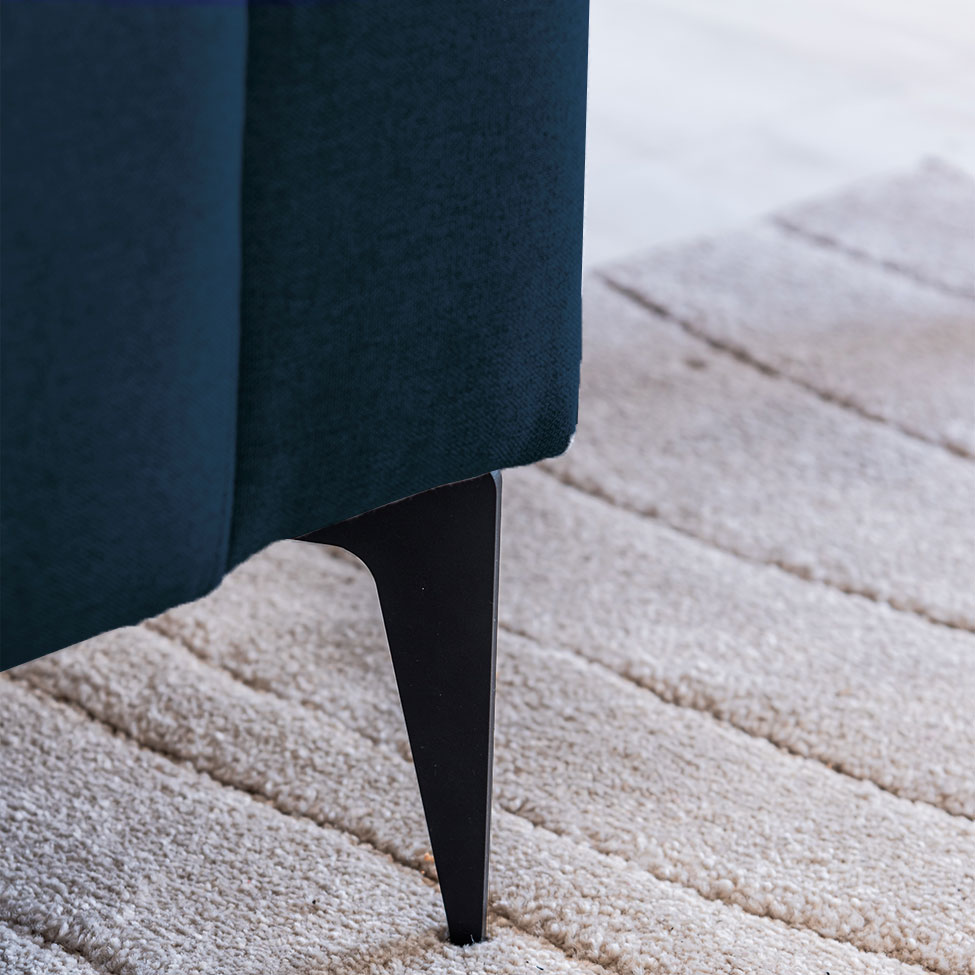 Sofá Unne 2 Lugares com Molas Ensacadas Linho Azul Marinho 170 cm