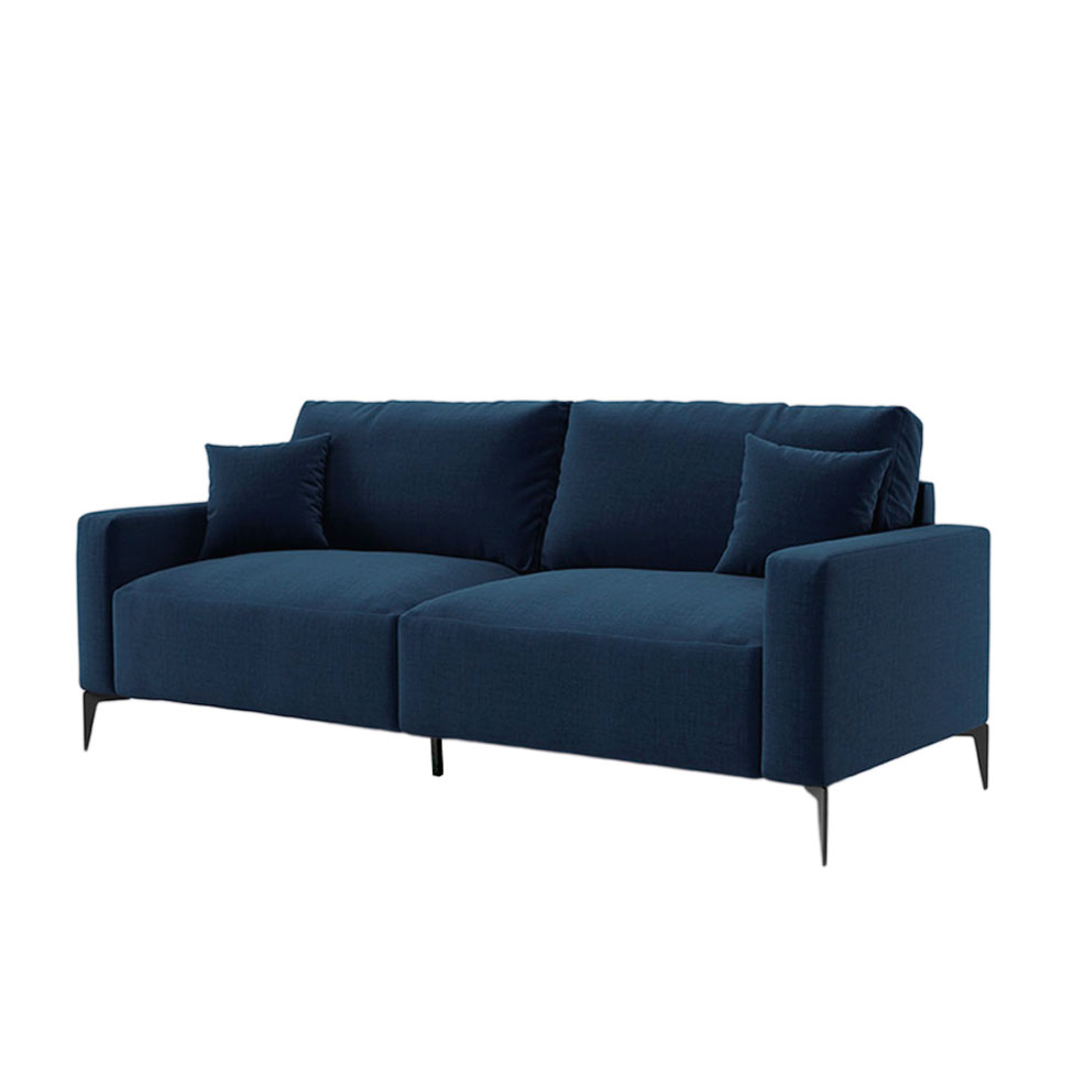 Sofá Unne 2 Lugares com Molas Ensacadas Linho Azul Marinho 170 cm