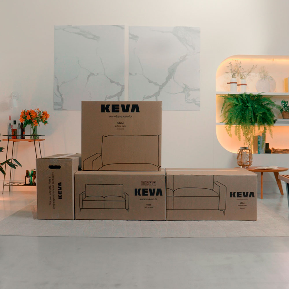 Sofá Unne 3 Lugares com Molas Ensacadas Bouclé Off White 200 cm