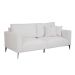 Sofá Unne 3 Lugares com Molas Ensacadas Bouclé Off White 200 cm