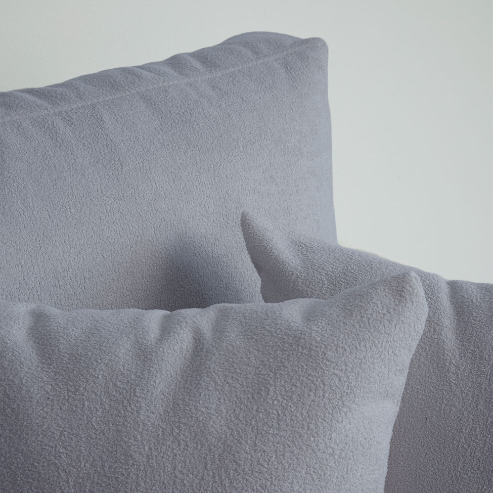 Sofá Unne 3 Lugares com Molas Ensacadas Bouclê Cinza 200 cm