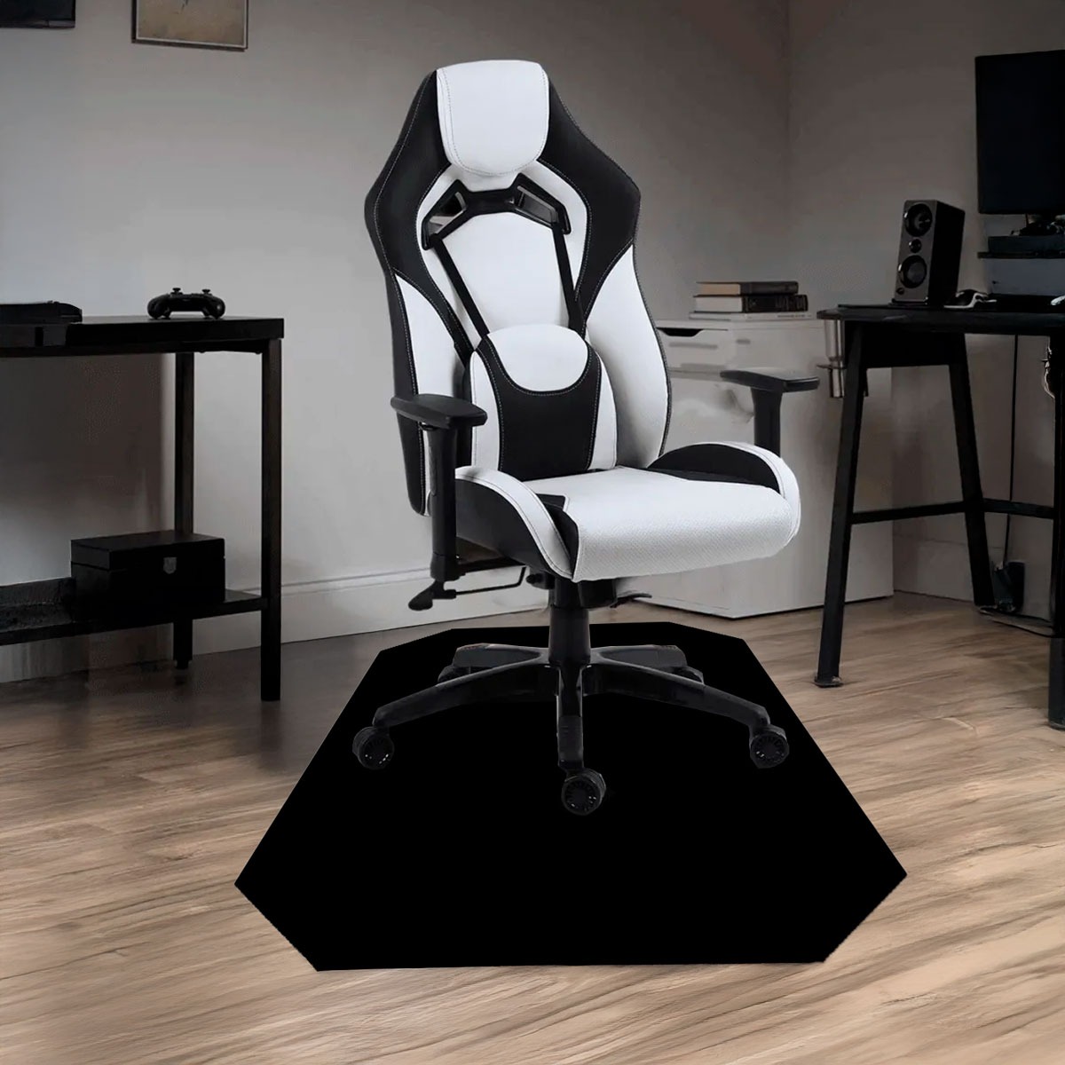 Protetor de Piso Tapete para Cadeira Gamer 1,20x85cm Preto