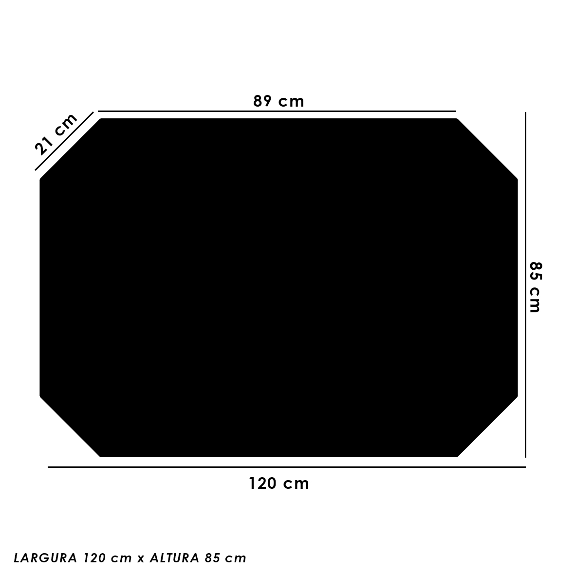 Protetor de Piso Tapete para Cadeira Gamer 1,20x85cm Preto
