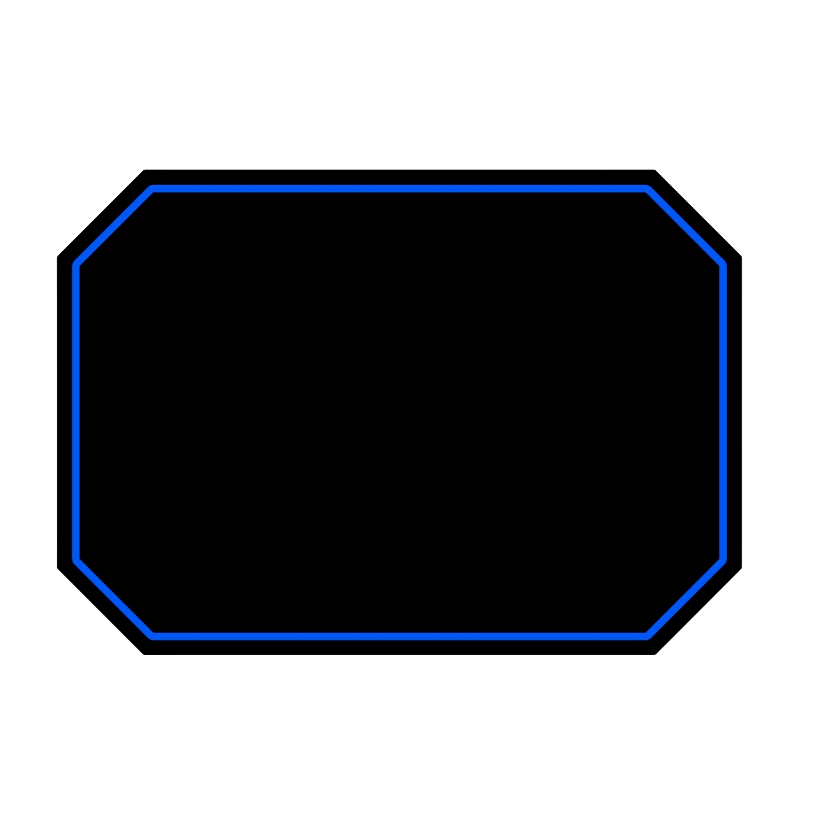 Protetor de Piso Tapete para Cadeira Gamer 1,20x85cm Preto com Borda Azul