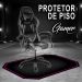 Protetor de Piso Tapete para Cadeira Gamer 1,20x85cm Preto com Borda Rosa