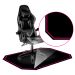 Protetor de Piso Tapete para Cadeira Gamer 1,20x85cm Preto com Borda Rosa
