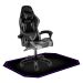 Protetor de Piso Tapete para Cadeira Gamer 1,20x85cm Preto com Borda Roxo