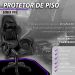 Protetor de Piso Tapete para Cadeira Gamer 1,20x85cm Preto com Borda Roxo