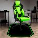 Protetor de Piso Tapete para Cadeira Gamer 1,20x85cm Preto com Borda Verde