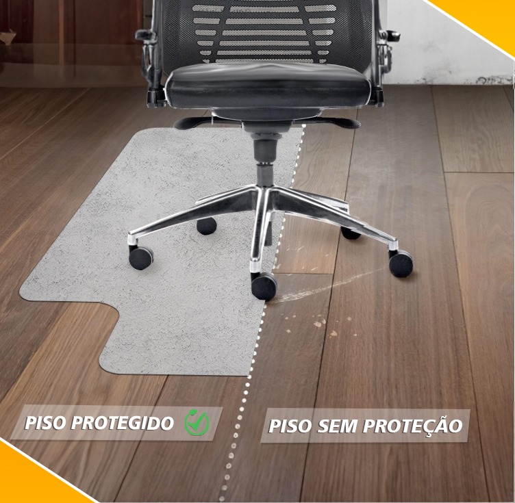 Protetor de Piso Tapete para Cadeira Gamer 1,20x85cm Preto com Borda Vermelha