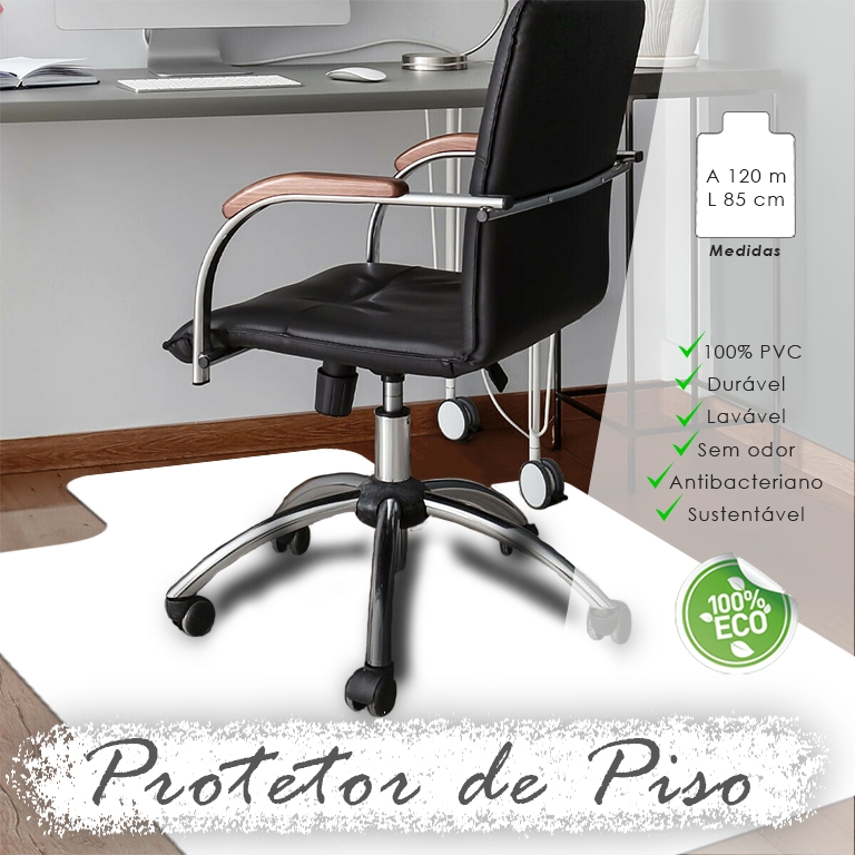 Protetor de Piso para Escritório 1,20x85cm Branco