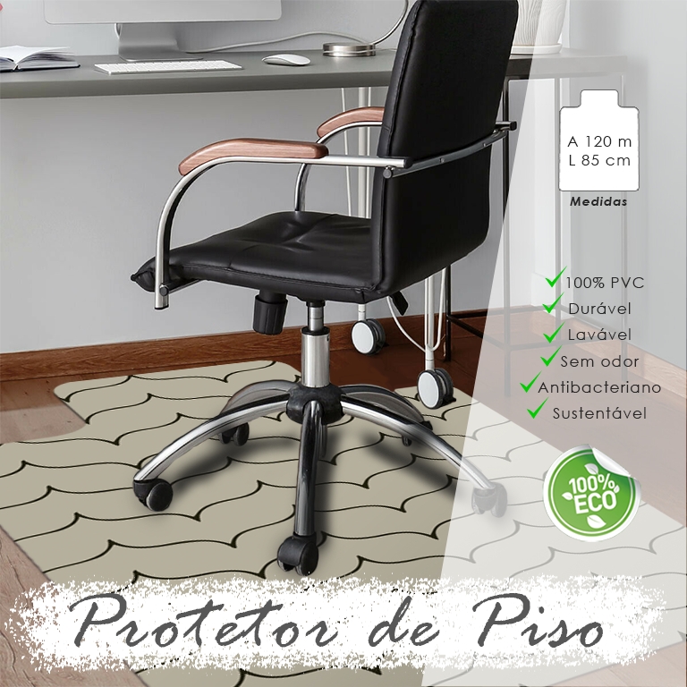 Protetor de Piso para Escritório 1,20x85cm Clean Bege