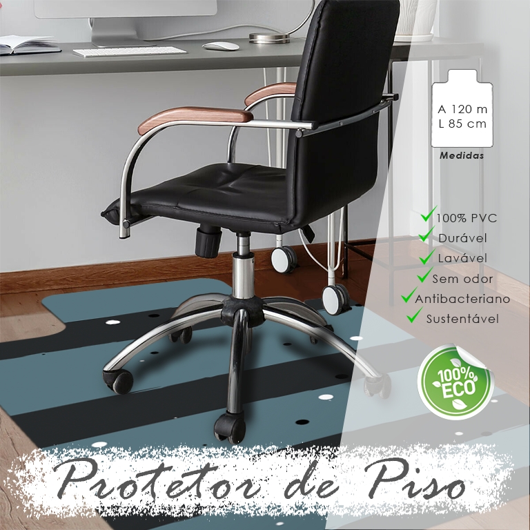 Protetor de Piso para Escritório 1,20x85cm Estampa Listras