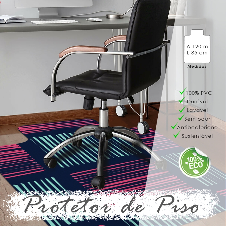 Protetor de Piso para Escritório 1,20x85cm Estampa Xadrez