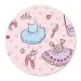 TAPETE INFANTIL QUARTO DE CRIANÇA ANTIALÉRGICO EM PVC BALÉ PRINCESA 70cm REDONDO