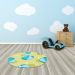 TAPETE INFANTIL QUARTO DE CRIANÇA ANTIALÉRGICO EM PVC BOLAS 70cm REDONDO