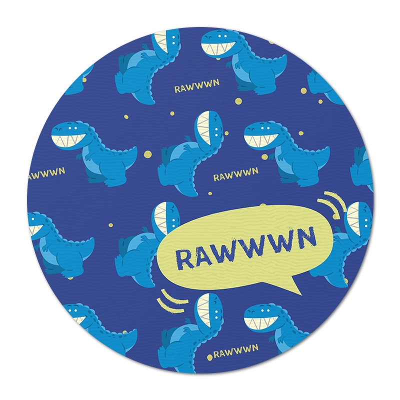 TAPETE INFANTIL QUARTO DE CRIANÇA ANTIALÉRGICO EM PVC DINOSSAURO 70cm REDONDO