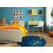 TAPETE INFANTIL QUARTO DE CRIANÇA ANTIALÉRGICO EM PVC FOGUETE 70cm REDONDO