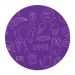 TAPETE INFANTIL QUARTO DE CRIANÇA ANTIALÉRGICO EM PVC ROXO DOCES 70cm REDONDO