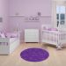 TAPETE INFANTIL QUARTO DE CRIANÇA ANTIALÉRGICO EM PVC ROXO DOCES 70cm REDONDO