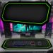 Tapete Mousepad Protetor De Mesa Gamer Borda Verde - 70x35cm