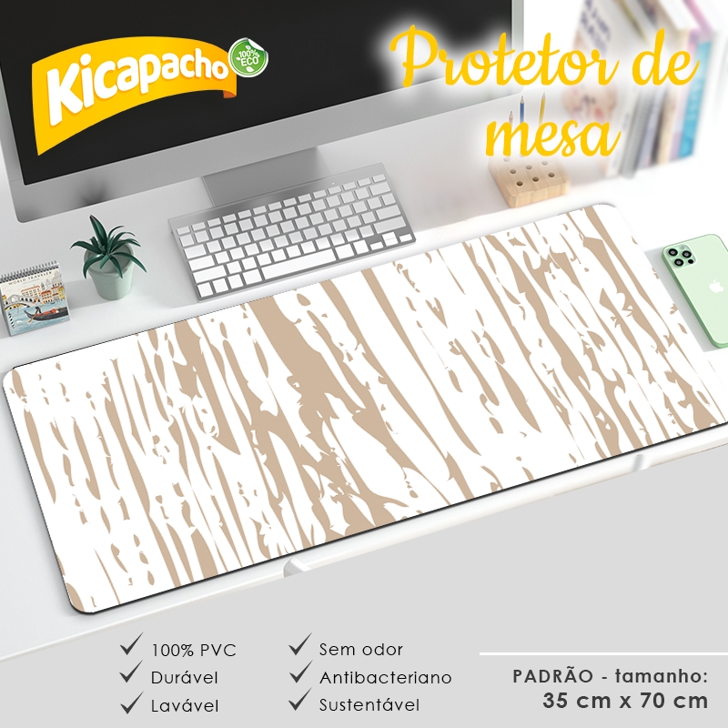 Tapete Protetor de Mesa MousePad em PVC Ecológico 70x35cm Madeirado