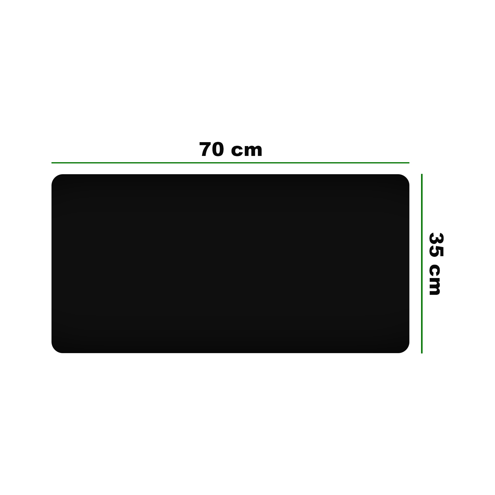 Tapete Protetor de Mesa MousePad em PVC Ecológico 70x35cm Preto