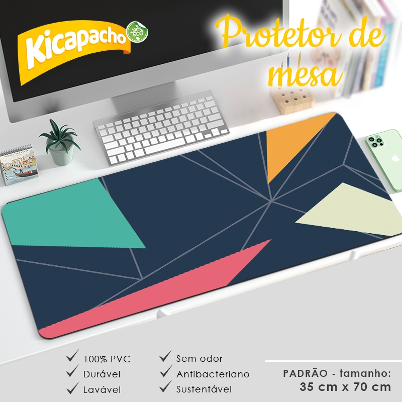 Tapete Protetor de Mesa MousePad em PVC Ecológico 70x35cm Triângulo